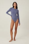 Soft Lounge Long Sleeve Bodysuit, INFINITY BLUE - alternate image 1