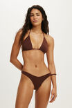 Soft Dip High Side Brazilian Bikini Bottom, BROWN EMBER TERRY - example image 4