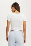 Ultra Soft Scoop Neck Fitted Tshirt, WHITE - example image 3