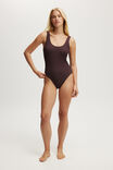 Scoop Back One Piece Cheeky, WILLOW BROWN CRINKLE - alternate image 1
