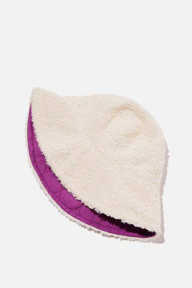 Reversible Sherpa Bucket Hat, DEEP ORCHID