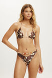 Soft Dip High Side Brazilian Bikini Bottom, HIBISCUS BROWN EMBER SHIMMER - example image 4