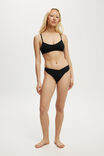 Organic Cotton Pointelle Bralette, BLACK POINTELLE - alternate image 4