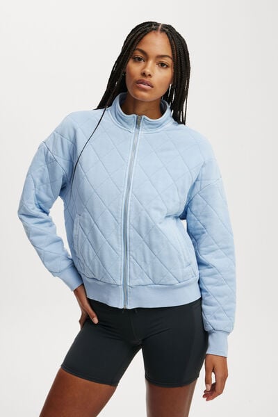 Active Quilted Zip Through, WASHED WINDSURFER
