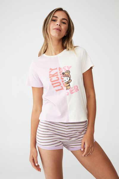 Jersey Sleep T-Shirt, LCN SAN/HELLO KITTY SPLICE LUCKY