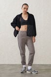 Plush Essential Gym Trackpant, DESERT GREY/BLACK - alternate image 1