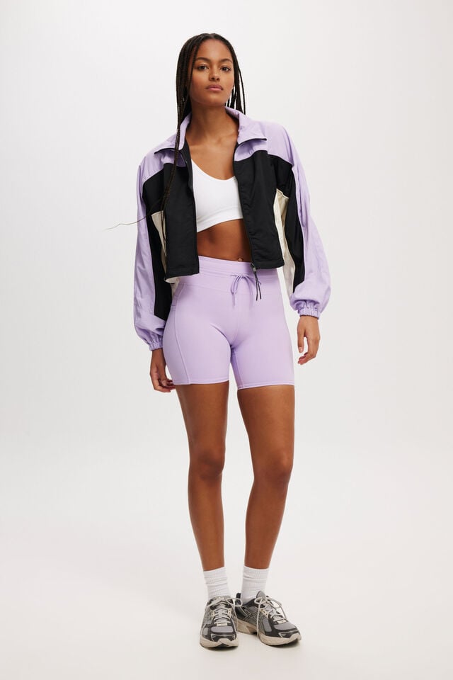 Cropped Contrast Anorak, PURPLE ROSE/BLACK/COCONUT MILK