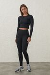 Ultra Soft Fitted Long Sleeve Top, BLACK - alternate image 4