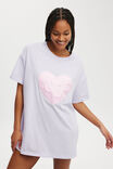 90S Graphic T-Shirt Nightie Personalised, LAVENDER/SATIN APPLIQUE HEART - alternate image 4