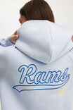 NFL Los Angeles Rams Plush Graphic Raglan Hoodie, LCN NFL/VIOLET BLUE RAMS - example image 5