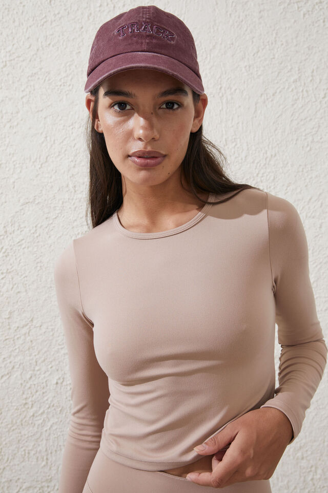 Ultra Soft Fitted Long Sleeve Top, AFFOGATO