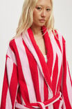 Luxe Terry Robe, PINK/RED CLAUDIA STRIPE - alternate image 2