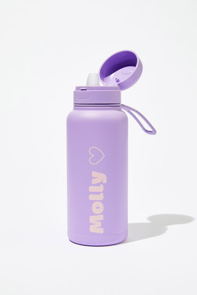 Grab And Go Drink Bottle 1L Personalised, PURPLE ROSE