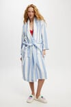 Luxe Terry Robe, BLUE/WHITE CLAUDIA STRIPE - alternate image 1