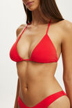 String Triangle Bikini Top, HEAT WAVE RED TERRY - example image 2
