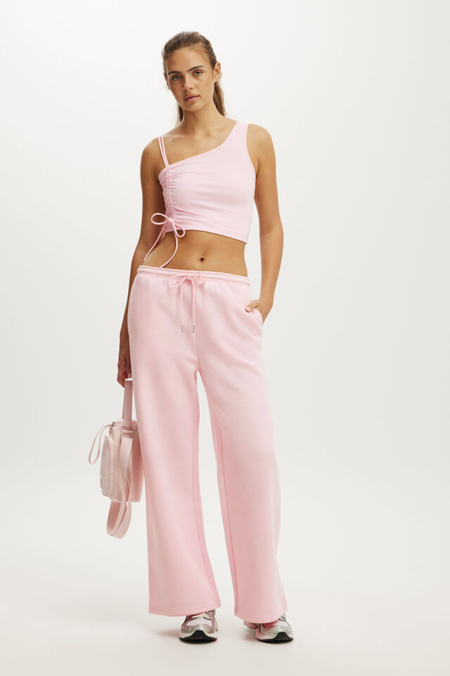 Ultra Soft Asymmetric Side Gather Tank, CHERRY DREAM
