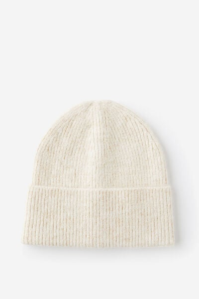 Body Cosy Rib Beanie, OATMEAL