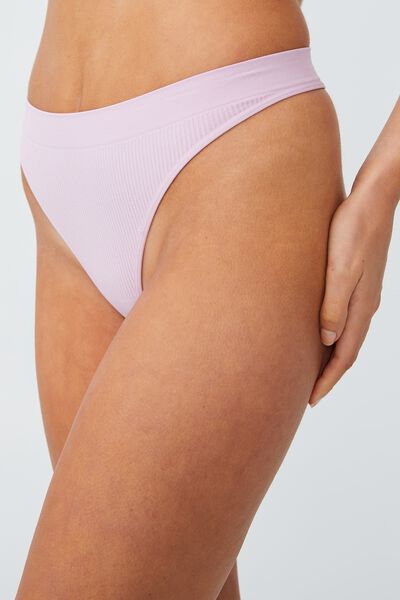 Seamless High Cut G String Brief, PINK ORCHID