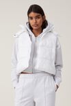 The Recycled Mother Hooded Puffer Vest 2.0, WHITE - alternate image 1