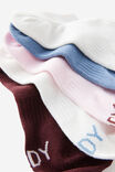 Body Low Cut Sneaker Socks 5Pk, CHOC PLUM MULTI - example image 3