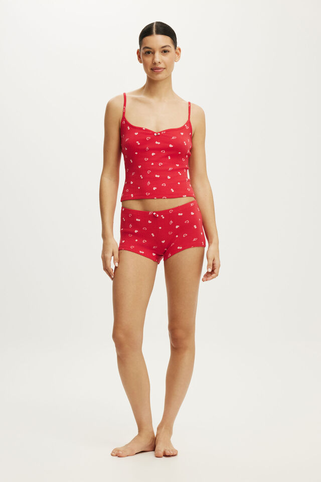 Dreamy Soft Pointelle Micro Short, MERRY ICONS CHEEKY CHERRY