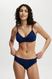 Organic Cotton Lace Bikini Brief, VOYAGE BLUE POINTELLE - alternate image 3