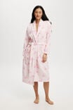 Luxe Terry Robe Personalised, MISSY BOWS/TENDER TOUCH PINK - alternate image 1