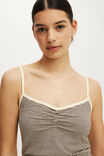 Dreamy Soft Longline Cami, BELLA STRIPE TOFFEE BEAN/BANANA WHIP/RUCHED - example image 2
