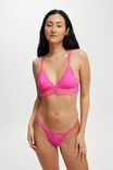 Holly Lace Triangle Padded Bralette, CHARMING PINK - alternate image 1