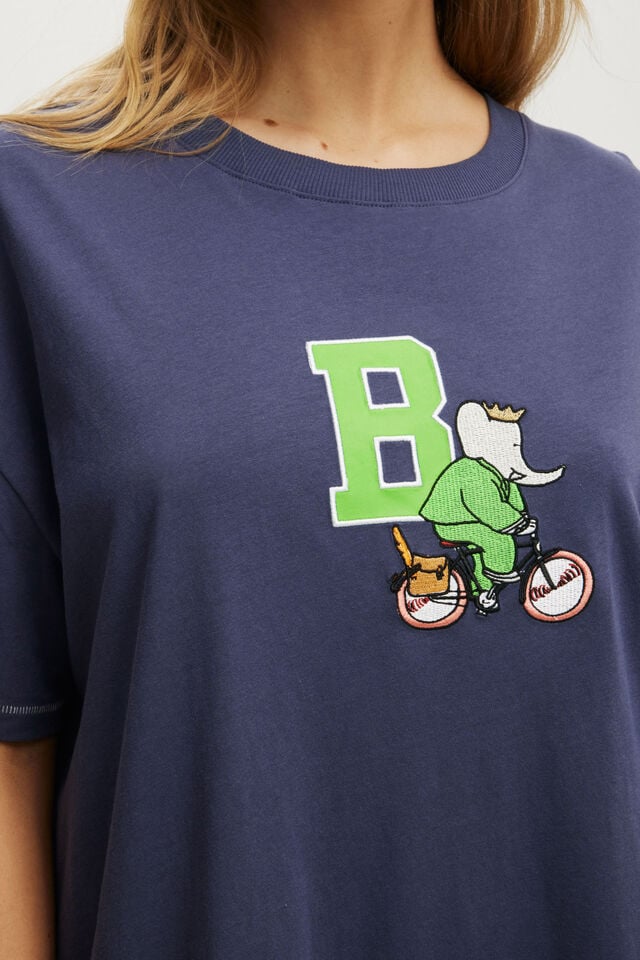 90S Graphic T-Shirt Nightie, LCN BAB / BABAR BICYCLE