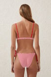 Fixed Triangle Bikini Top, LOBSTER RED CRINKLE STRIPE - alternate image 3