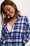Flannel Boyfriend Long Sleeve Shirt, BLUE/ PINK THOMAS CHECK - example image 2