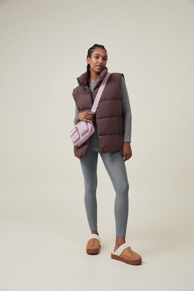Jaqueta - The Recycled Mother Puffer Vest 2.0, CEDAR BROWN