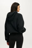 Plush Oversized Cocoon Zip Through, BLACK - example image 3