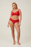 Sasha Flocking Mesh Bikini Brief, SCARLETT RED - alternate image 1