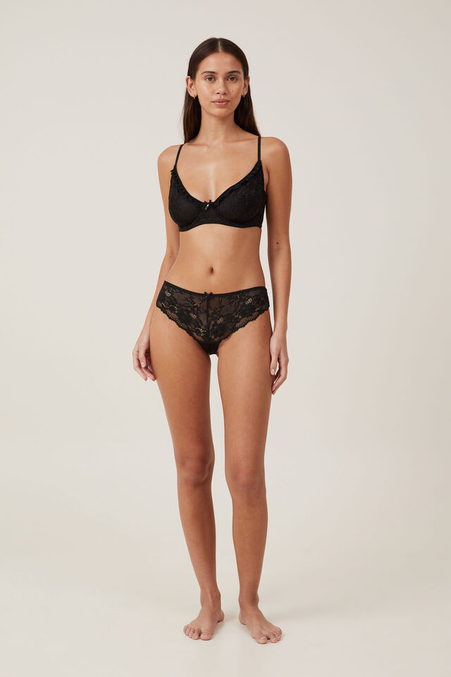 Everyday All Over Lace Cheeky Brief, BLACK