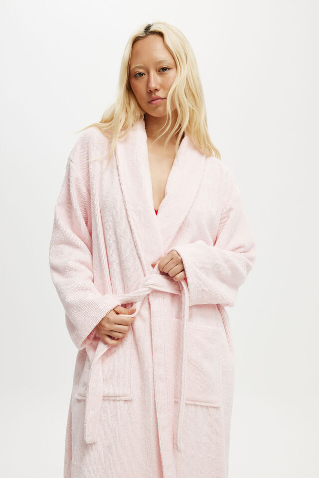 Luxe Terry Robe, TENDER TOUCH PINK