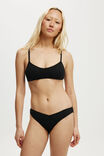 Organic Cotton Pointelle Bikini Brief, BLACK POINTELLE - alternate image 4