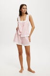 Button Through Tank And Short Set, TULLY CHECK PEACH - alternate image 1