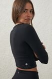 Ultra Soft Fitted Long Sleeve Top, BLACK - alternate image 2
