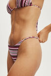 Micro String Thong Bikini Bottom, BOHO STRIPES PINK SHIMMER - example image 2