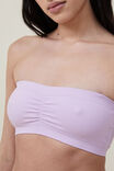 Seamless Gathered Padded Bandeau, ORCHID BLOOM - alternate image 2