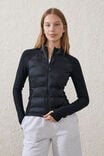 Fleece Lined Lightweight Jacket, BLACK - alternate image 1