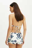 Highwaisted Swim Short, HIBISCUS NAVY SHIMMER - example image 3