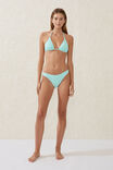 Refined High Side Brazilian Bikini Bottom, BLEACHED AQUA CRINKLE - alternate image 1
