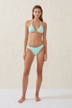 Refined High Side Brazilian Bikini Bottom, BLEACHED AQUA CRINKLE - alternate image 1