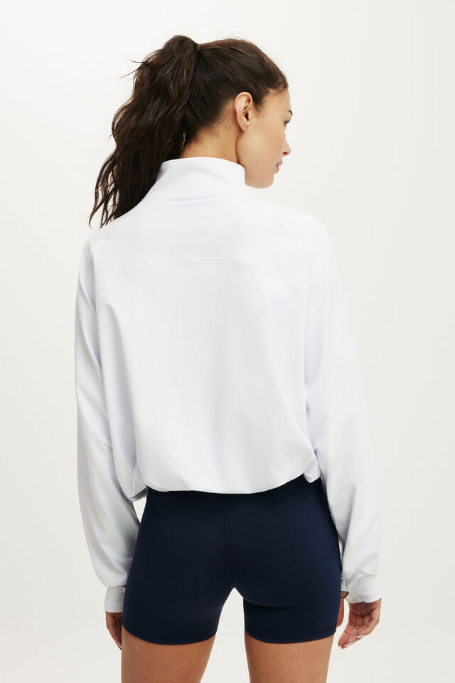 Active Oversized Track Jacket, WHITE