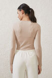 Active Rib Fitted Longsleeve Top, AFFOGATO - alternate image 3