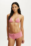 Tie Front Micro Boyshort, RED MINI GINGHAM - example image 4