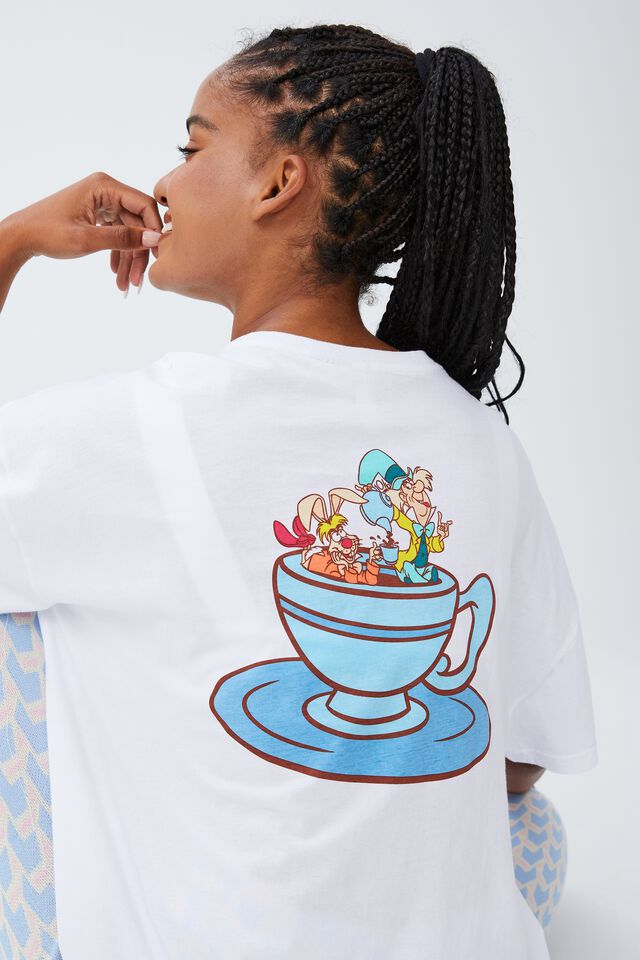 Oversized Jersey Bed Tee, LCN DIS/MAD HATTER TEA TIME